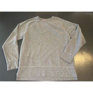 Champion Mens Size L Gray Waffle Knit Pullover Crew Sweater Warm Thermal